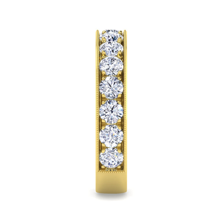 Straight Wedding Ring in 14k Yellow Gold with Round Natural Diamond at Gabriel & Co. - Shot 4