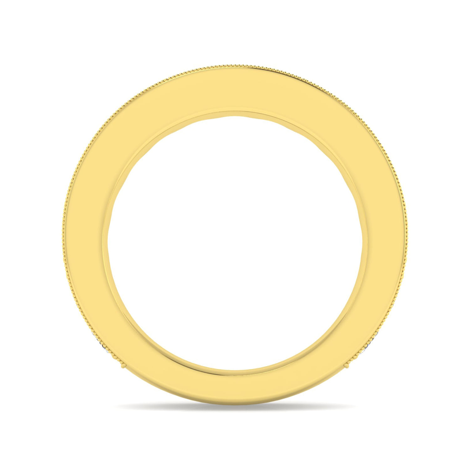Straight Wedding Ring in 14k Yellow Gold with Round Natural Diamond at Gabriel & Co. - Shot 2