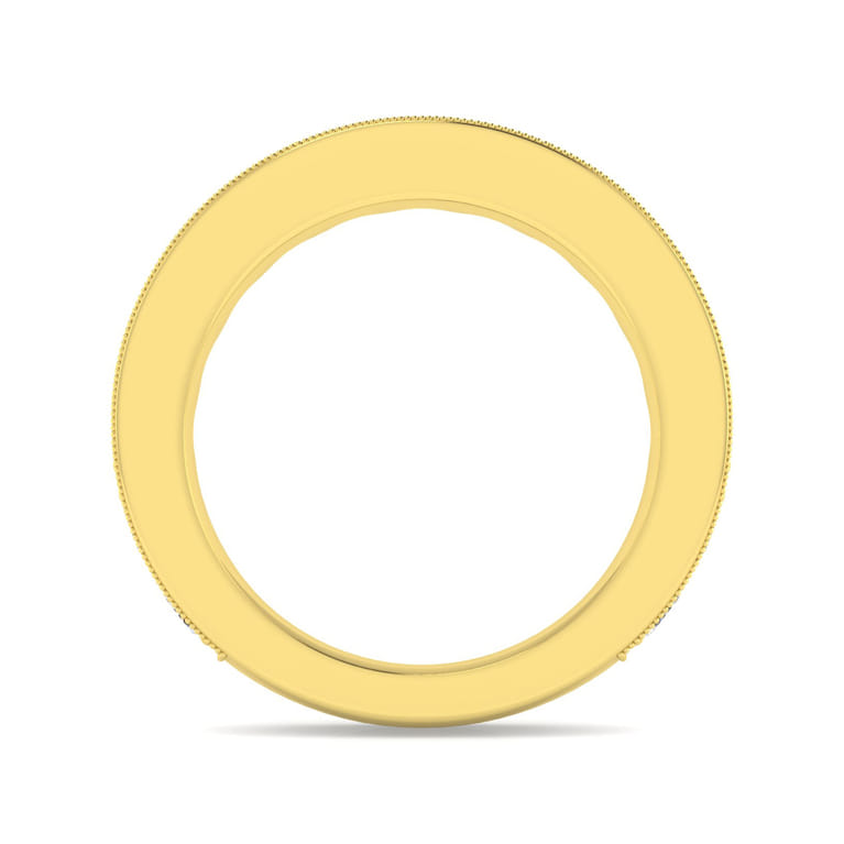 Straight Wedding Ring in 14k Yellow Gold with Round Natural Diamond at Gabriel & Co. - Shot 2