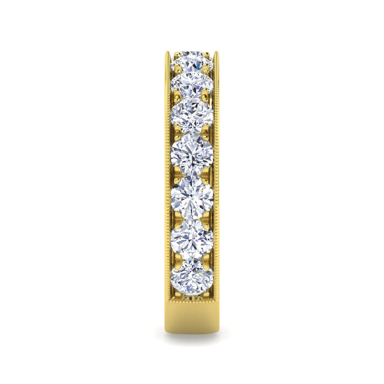 Straight Wedding Ring in 14k Yellow Gold with Round Natural Diamond at Gabriel & Co. - Shot 4