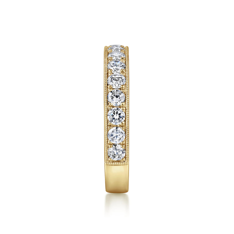 Straight Wedding Ring in 14k Yellow Gold with Round Natural Diamond at Gabriel & Co. - Shot 4