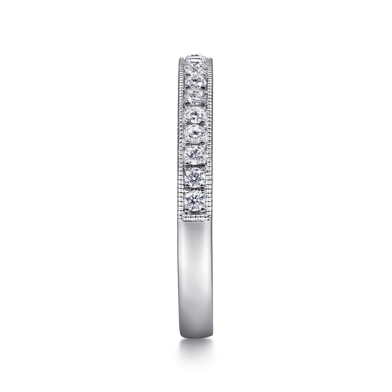 Straight Wedding Ring in Platinum with Round Natural Diamond at Gabriel & Co. - Shot 4