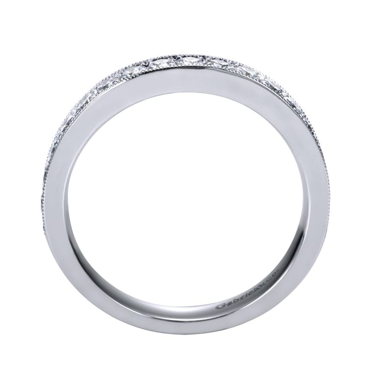 Straight Wedding Ring in Platinum with Round Natural Diamond at Gabriel & Co. - Shot 2