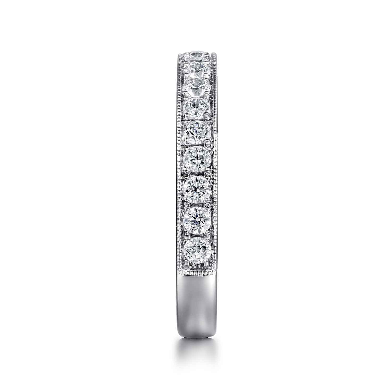Straight Wedding Ring in Platinum with Round Natural Diamond at Gabriel & Co. - Shot 4