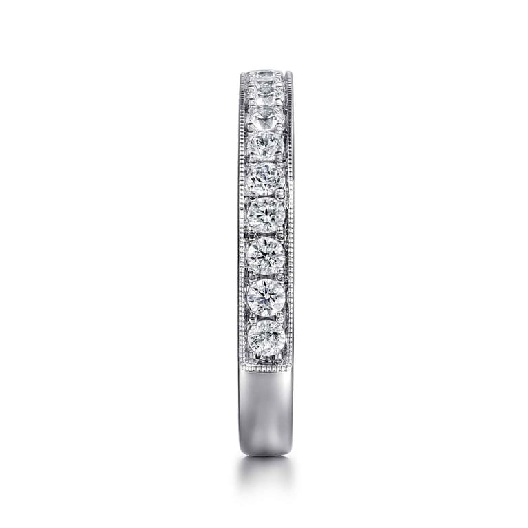 Straight Wedding Ring in Platinum with Round Natural Diamond at Gabriel & Co. - Shot 4