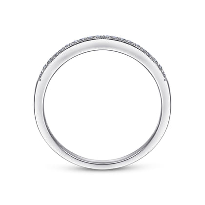 Padua - Vintage Inspired 14K White Gold Micro Pave Set Diamond Wedding Band