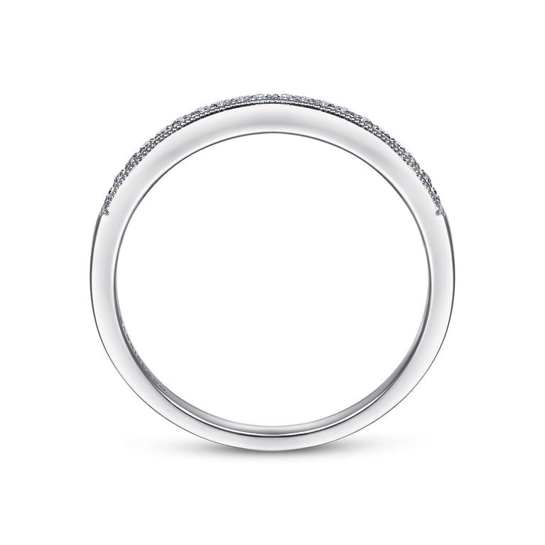 Straight Wedding Ring in 14k White Gold with Round Natural Diamond at Gabriel & Co. - Shot 2