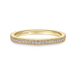 Padua - Vintage Inspired 14K Yellow Gold Micro Pave Set Diamond Wedding Band