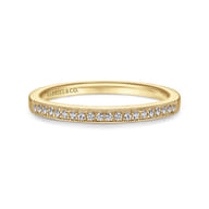 Padua - Vintage Inspired 14K Yellow Gold Micro Pave Set Diamond Wedding Band