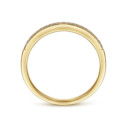 Padua - Vintage Inspired 14K Yellow Gold Micro Pave Set Diamond Wedding Band