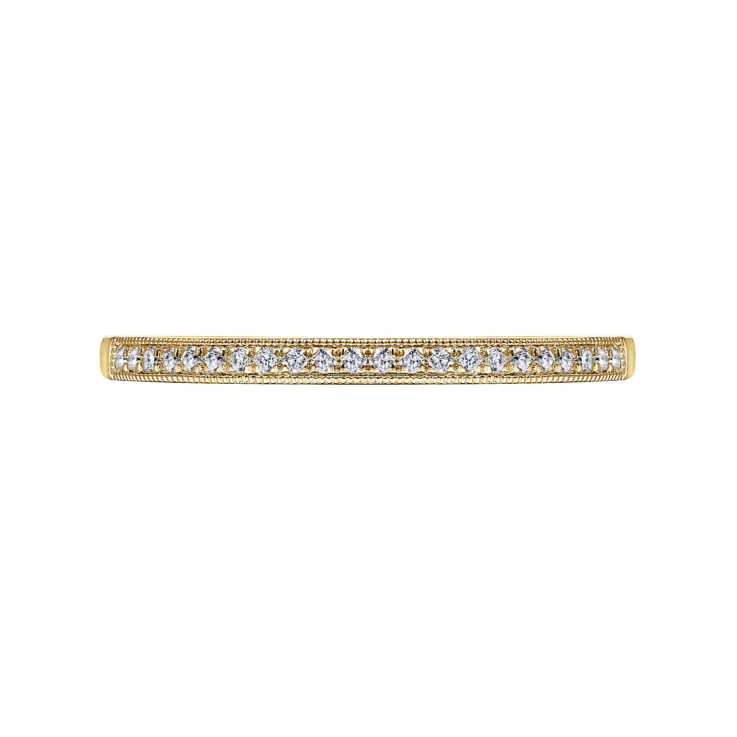 Straight Wedding Ring in 14k Yellow Gold with Round Natural Diamond at Gabriel & Co. - Shot 5