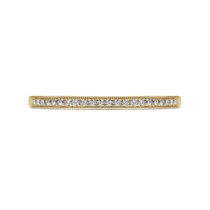 Padua - Vintage Inspired 14K Yellow Gold Micro Pave Set Diamond Wedding Band
