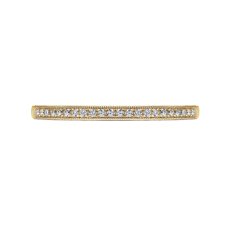 Straight Wedding Ring in 14k Yellow Gold with Round Natural Diamond at Gabriel & Co. - Shot 5