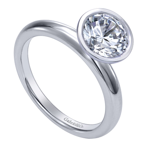Palmer - 14K White Gold Round Diamond Engagement Ring - Shot 3