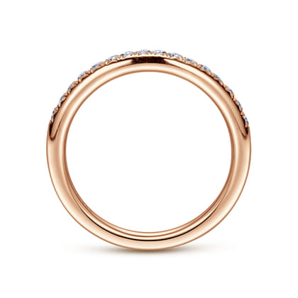 Panama - 14K Rose Gold Round 16 Stone Diamond Wedding Band