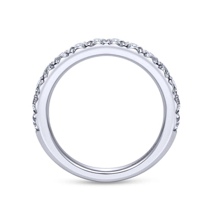 Panama - 14K White Gold Round 14 Stone Diamond Wedding Band