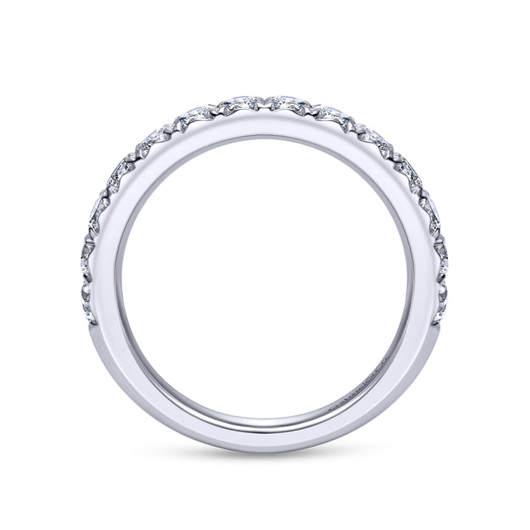 Straight Wedding Ring in 14k White Gold with Round Natural Diamond at Gabriel & Co. - Shot 2