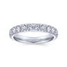 Straight Wedding Ring in 14k White Gold with Round Natural Diamond at Gabriel & Co.