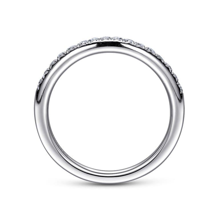 Straight Wedding Ring in 14k White Gold with Round Natural Diamond at Gabriel & Co. - Shot 2