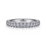 Straight Wedding Ring in 14k White Gold with Round Natural Diamond at Gabriel & Co.