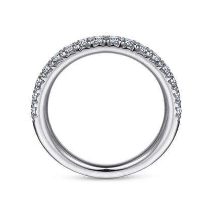 Panama - 14K White Gold Round 16 Stone Diamond Wedding Band