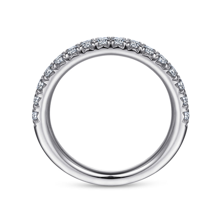 Straight Wedding Ring in 14k White Gold with Round Natural Diamond at Gabriel & Co. - Shot 2