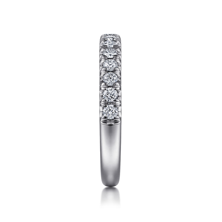 Straight Wedding Ring in 14k White Gold with Round Natural Diamond at Gabriel & Co. - Shot 4