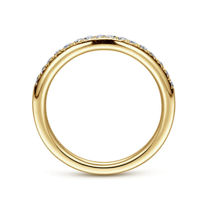 Panama - 14K Yellow Gold Round 16 Stone Diamond Wedding Band