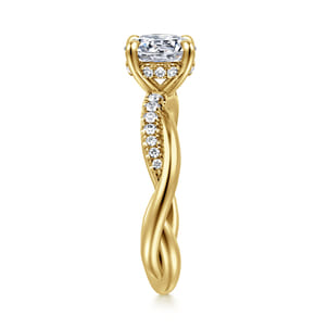 Panelope - 14K Yellow Gold Twisted Round Diamond Engagement Ring