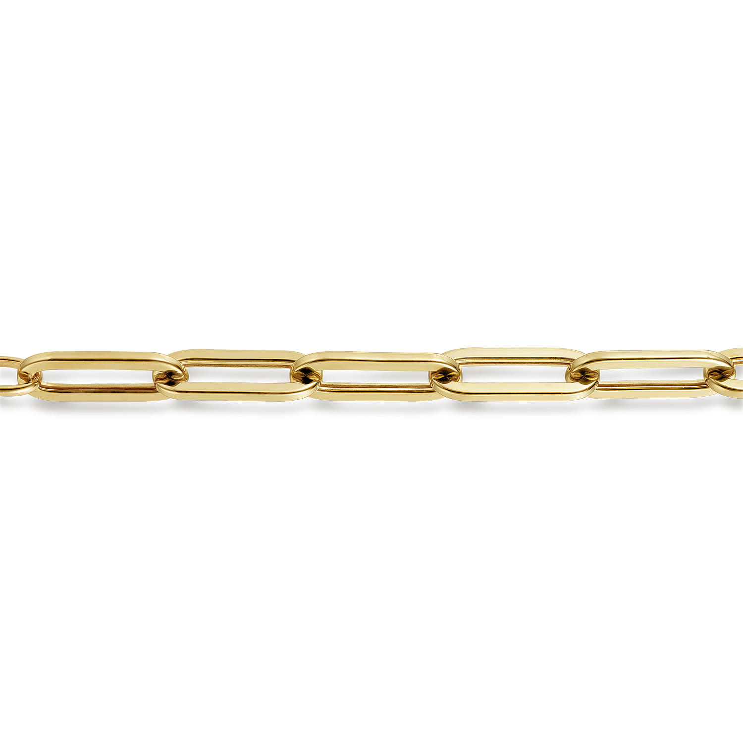 Paperclip Bracelet Chain 14K Yellow Gold 7inch
