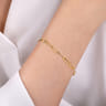 Paperclip Bracelet Chain 14K Yellow Gold 7inch