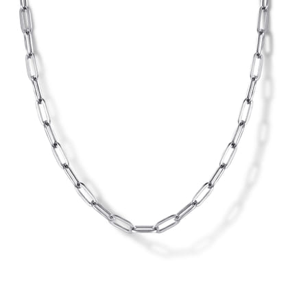 Paperclip Necklace 925 Sterling Silver Link