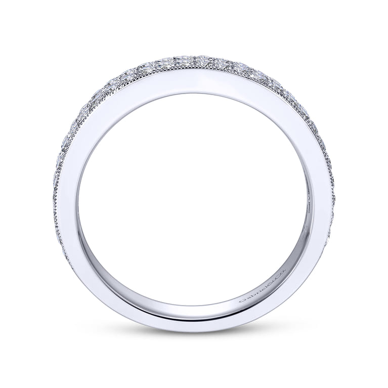Straight Wedding Ring in 14k White Gold with Round Natural Diamond at Gabriel & Co. - Shot 2