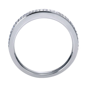 Parma - 14K White Gold Micro Pave Channel Diamond Anniversary Band with Milgrain