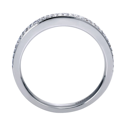 Parma - 14K White Gold Micro Pave Channel Diamond Anniversary Band with Milgrain