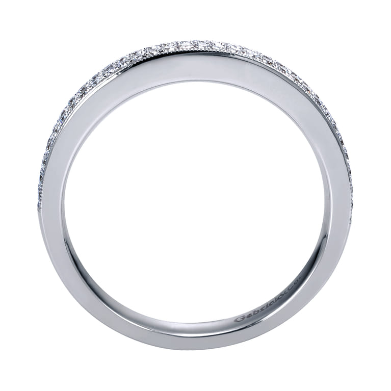 Straight Wedding Ring in 14k White Gold with Round Natural Diamond at Gabriel & Co. - Shot 2