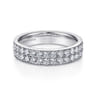 Fancy Wedding Ring in 14k White Gold with Round Natural Diamond at Gabriel & Co.