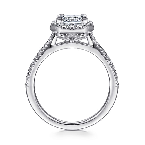 Patience - 14K White Gold Princess Halo Diamond Engagement Ring - 0.35 ct - Shot 2