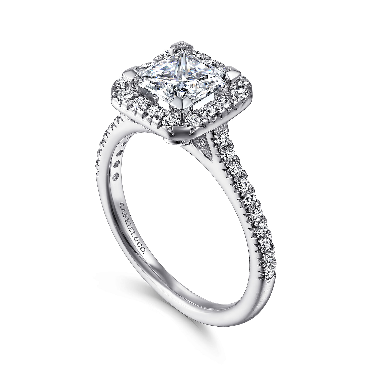 Patience - 14K White Gold Princess Halo Diamond Engagement Ring - 0.35 ct - Shot 3