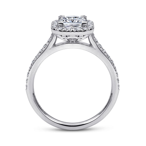 Patience - 14K White Gold Princess Halo Diamond Engagement Ring - 0.37 ct - Shot 2