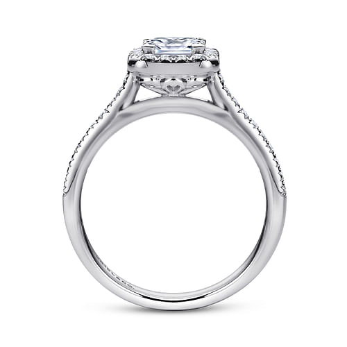 Patience - 14K White Gold Princess Halo Diamond Engagement Ring - 0.3 ct - Shot 2