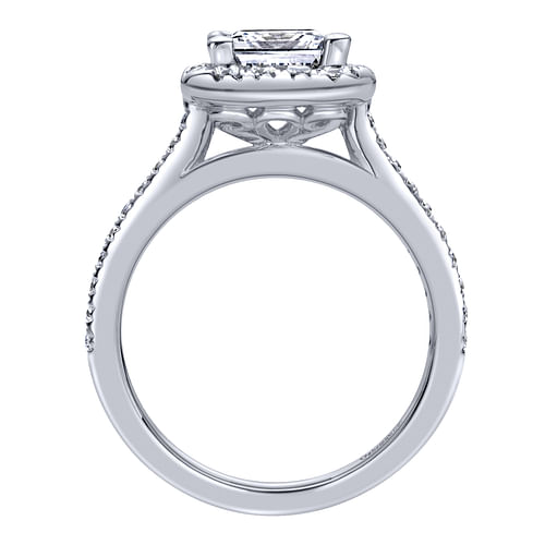 Patience - 14K White Gold Princess Halo Diamond Engagement Ring - 0.58 ct - Shot 2