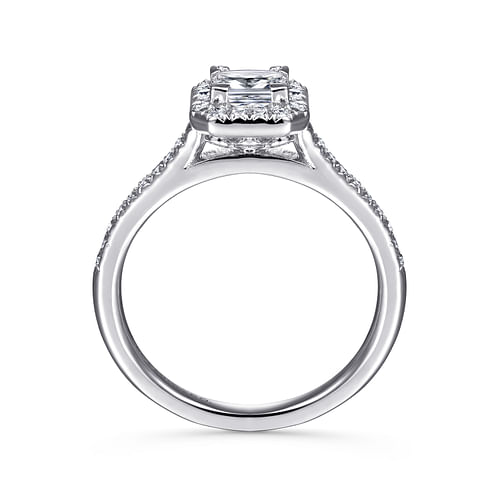 Patience - 14K White Gold Princess Halo Diamond Engagement Ring - 0.22 ct - Shot 2