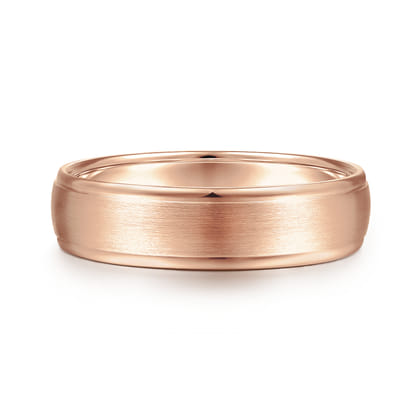 Paul - 14K Rose Gold 6mm - Men's Wedding Band in Satin Finish
