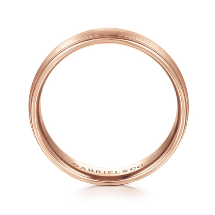 Paul - 14K Rose Gold 6mm - Men's Wedding Band in Satin Finish
