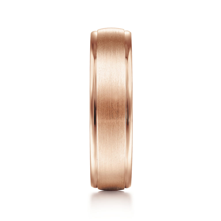 Paul - 14K Rose Gold 6mm - Men's Wedding Band in Satin Finish - Shot 4