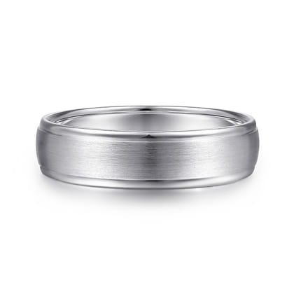 Paul - 14K White Gold 6mm - Men's Wedding Band in Satin Finish