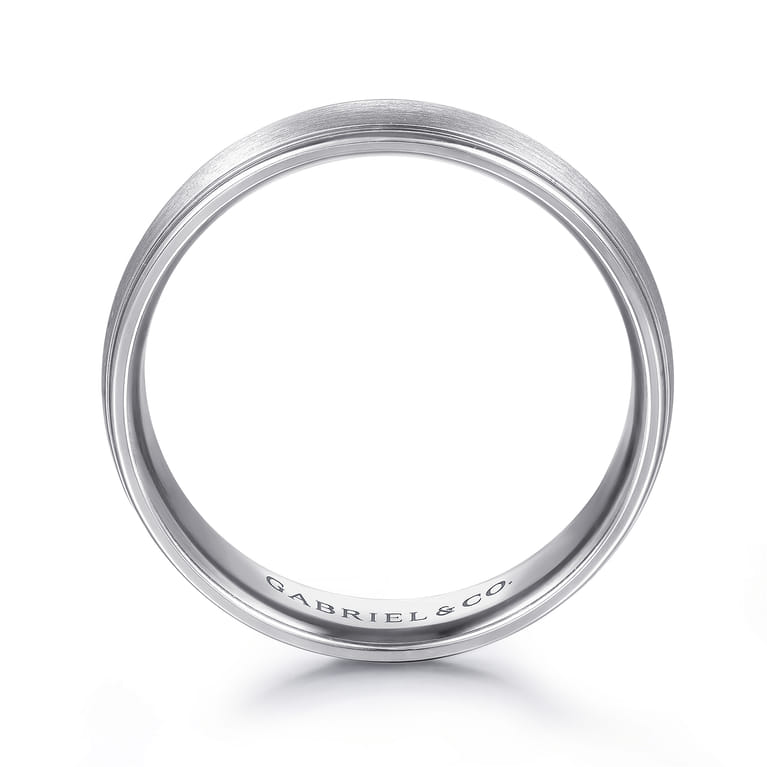Paul - 14K White Gold 6mm - Men's Wedding Band in Satin Finish - Shot 2