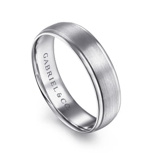 Paul - 14K White Gold 6mm - Men's Wedding Band in Satin Finish