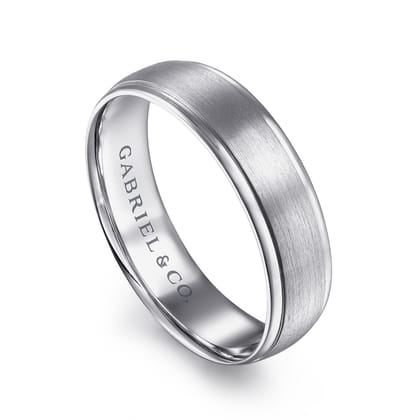 Paul - 14K White Gold 6mm - Men's Wedding Band in Satin Finish